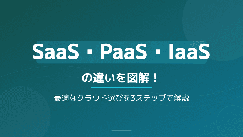 SaaS・PaaS・IaaSの違いとは?図解と具体例でわかる失敗しない選び方3ステップ