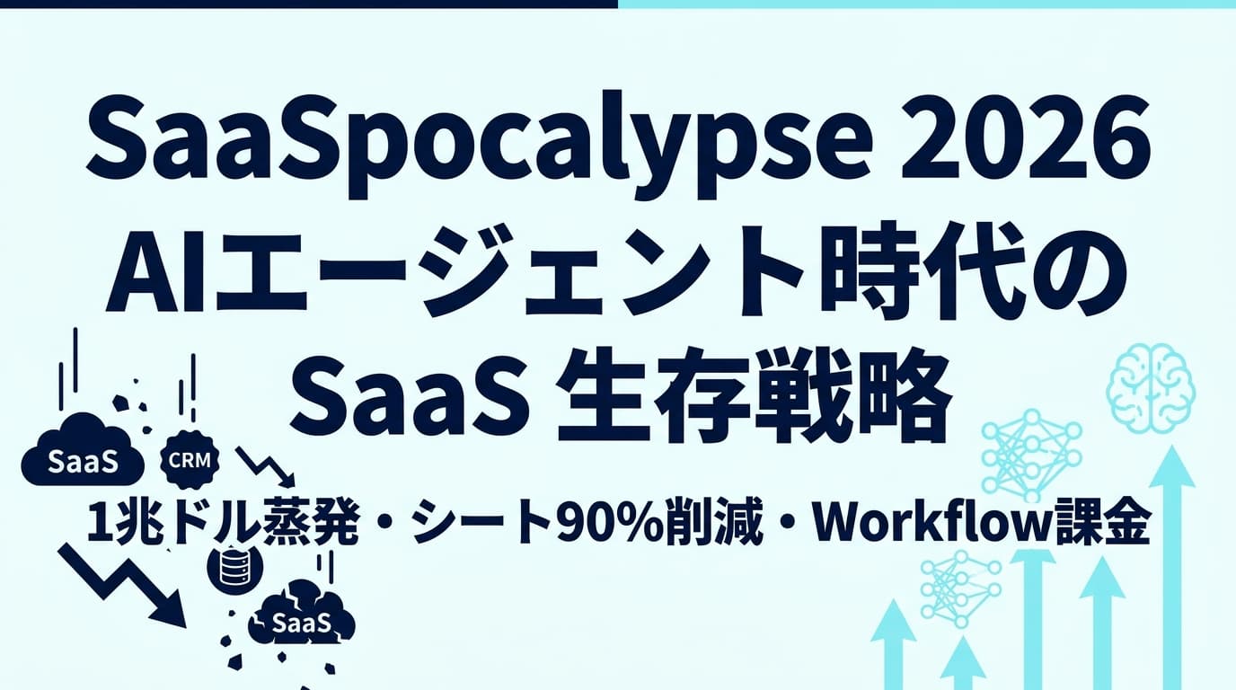 SaaSpocalypse とは|AIエージェントが SaaS を食う 2026 年、提供事業者の生存戦略 5 つ