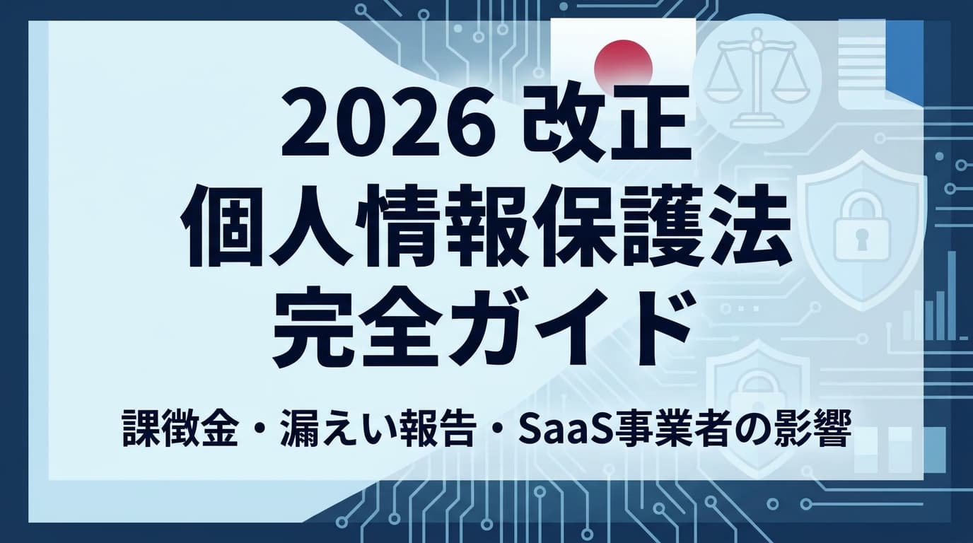 【2026年版】個人情報保護法 改正の全貌|課徴金導入・漏えい報告緩和・SaaS事業者への影響を完全整理