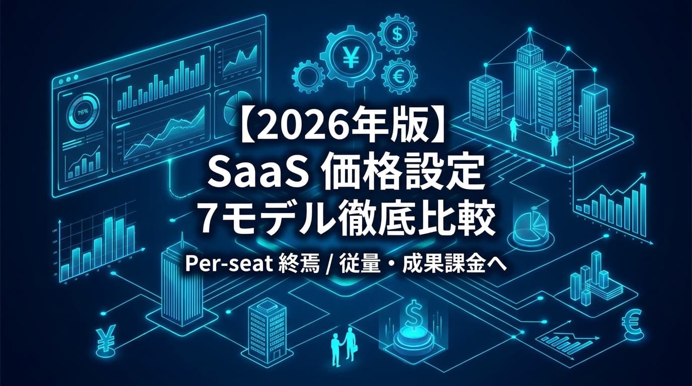 【2026年版】SaaS 価格設定 7モデル徹底比較|Per-seat終焉とAIエージェント時代の従量・成果課金 戦略